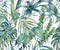 Natural leaves exotic watercolor seamless pattern