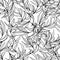 Natural leaves vector seamless pattern. Hand drawn