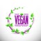 natural leaves vegan sign illustration