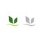 Natural Leaves with Wave Green Agriculture Sign Symbo Logo