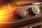 Natural light. car dashboard. close-up of the cold regulator