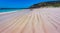 Natural lines appear on sand of beautiful Cerro Brujo beach