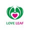 Natural love and health logo design