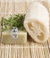Natural luff sponge wlth thyme aromatic soap