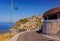 Natural Madeira landscape at the settlements built on high cliffs or in the hillsides rising steeply right from the sea