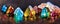 Natural minerals, multicolor of crystal, treasure exhibition, background or wallpaper