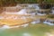 Natural multiple layers stream waterfall in tropical national park of Thailand