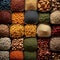 Natural nourishment Collage background of diverse organic grains, legumes