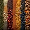 Natural nourishment Collage background of diverse organic grains, legumes