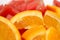 Natural nutritious fruits orange and watermelon