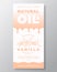 Natural Oil Abstract Vector Packaging Design or Label Template. Modern Typography, Gradient Drips and Hand Drawn Vanilla