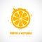 Natural orange juice splash logo