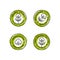 Natural Organic Cotton Liner labels and badges - Vector Round Icon - Sticker - Logo - Stamped - Tag Cotton Flower