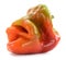 Natural organic food. Deformed homegrown sweet pepper isolated o