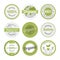 Natural organic product flat labels set