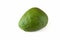 Natural organic ripe avocado. White background. Isolated. Top view