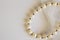 Natural pearl bead background with lace / White pearl bracelet o