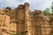 Natural phenomenon of eroded cliff, soil pillars, rock sculpture