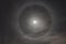 Natural phenomenon in the night sky. Moon halo