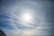 Natural phenomenon Sun halo, view from Etna volcano, Sicily, Italy