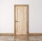 Natural pine wood door 3d render