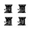 Natural plant meal black glyph icons set on white space