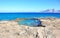 Natural pool of the sea at Ano Koufonisi island Cyclades Greece