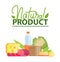 Natural Product, Cheese and Bread Salami Vector