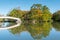 Natural public park with reflection water lake