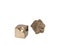 Natural Pyrite and partially treated pyrite on white background