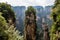 Natural quartz sandstone pillar Hallelujah Mountain, 1,080 m is located in the Zhangjiajie Wulingyuan National Park, China