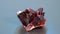 Natural raw red crystal. Natural red precious mineral stone