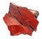 natural raw red mookaite mineral cutout