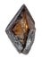 natural raw titanite twinned crystal cutout