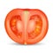 Natural realistic organic tomato cut in half slice. Red tomatoes