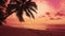 Natural red sunset. Purple sunset sky. palm tree over amazing red sea