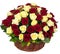 Natural red and yellow roses in a basket