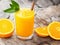 Natural Refreshment: Exquisite Orange Juice with Wood on the Rock Photography for Citrus Lovers