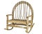 Natural rocking chair love seat on white