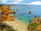 Natural rocks at Praia De Camillo in Lagos Portugal