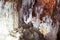 Natural salty stalactites at salt cave