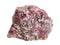 Natural sample of eudialyte crystals in nepheline syenite isolated on a white background