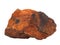 Natural sample of ferriferous sandstone iron ore on white background