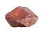 Natural sample of hematite iron ore on white background