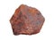 Natural sample of hematite iron ore on white background