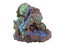Natural sample of Malachite green and Azurite blue minerals in the limonite-goethite rock on white background