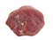 Natural sample of red jasper cobblestone isolated on white background
