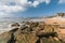 Natural scenery of the beach coastline in Cascais town, Portugal