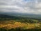 natural scenery with green ricefields and beautiful mountains