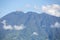 natural scenery of mountains crossing various clouds